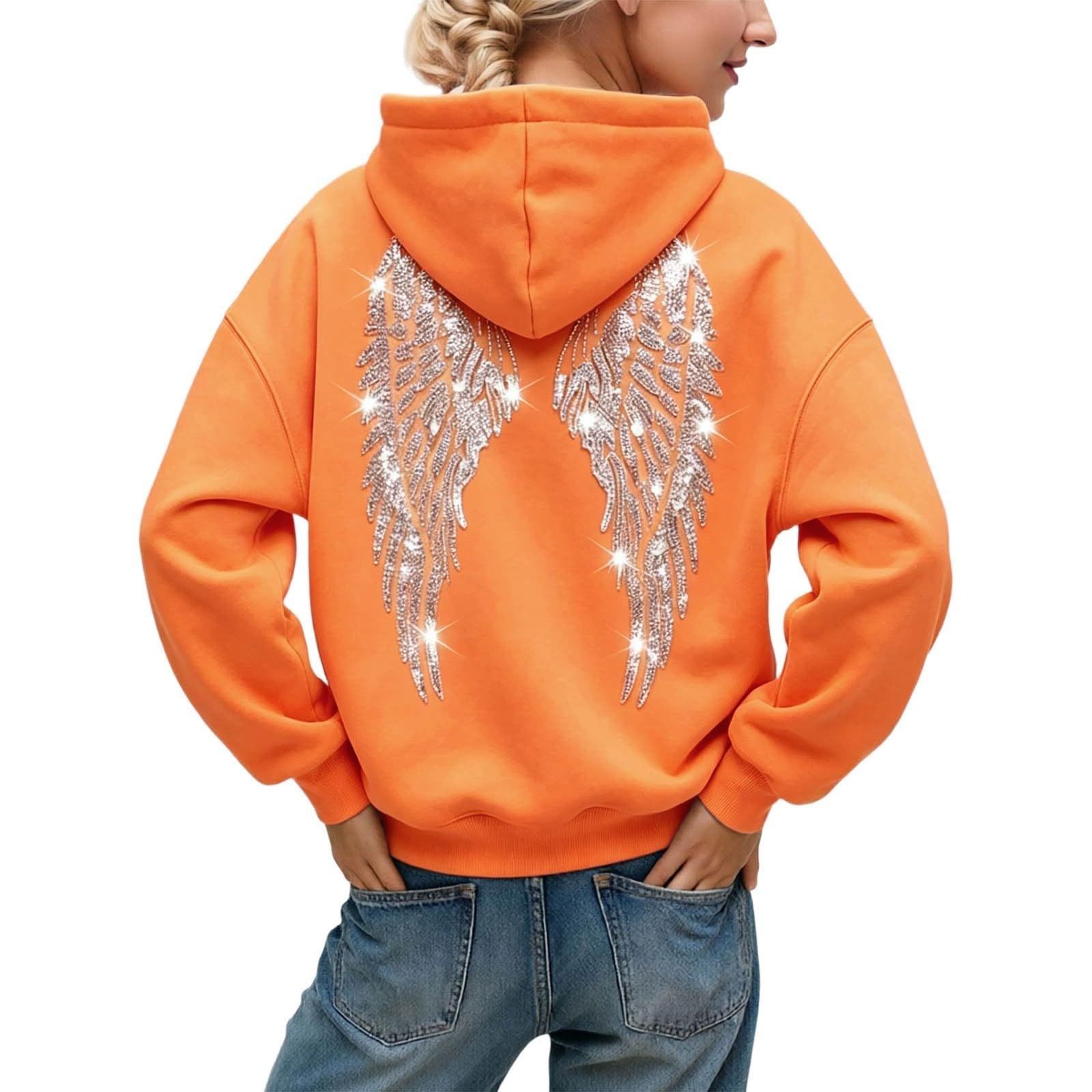 Hoodie - Sudadera con capucha para mujer, diseño de alas de ángel con