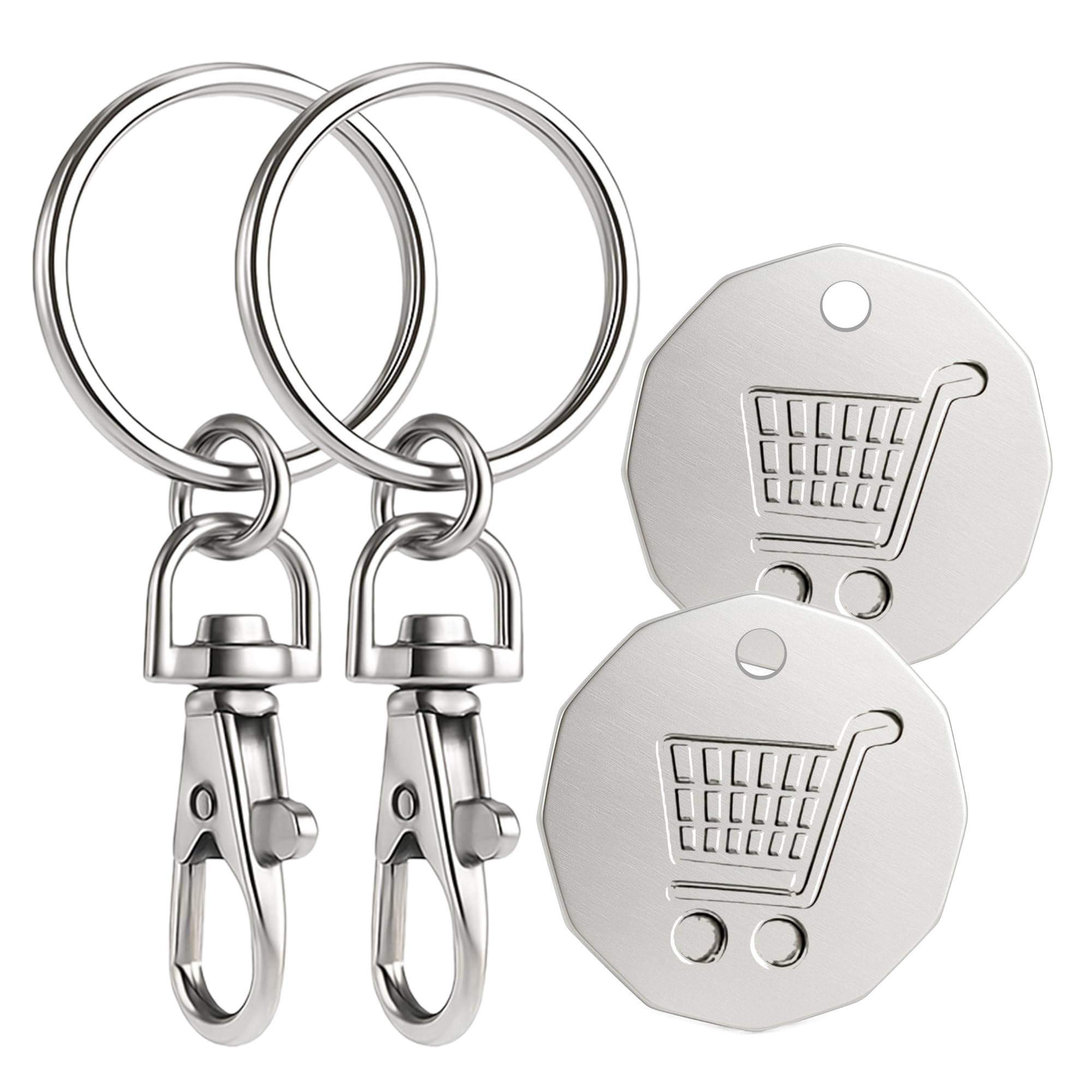 SOL 2pk Shopping Trolley Token Locker Coin Pound Set for Carts Gym Storage Lightweight Durable Design Easy Carry Everyday Convenience Compact Accessory Quick Release Simple Attachment