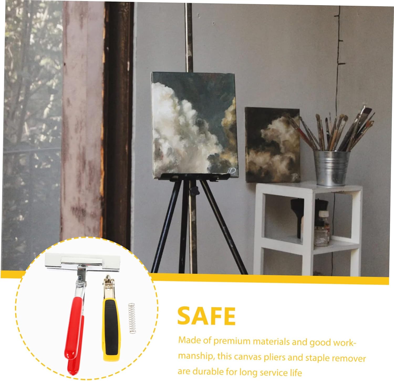 Painting Staple Remover Tack Puller Tool Canvas Stretching Pliers Set Oil Painting Pliers Spring-return Handles