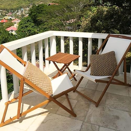 Miniatura 2 de FDW Silla de patio con honda de playa para relajarse y DC America UBP18181-BR Base de sombrilla de piedra fundida de 18 pulgadas