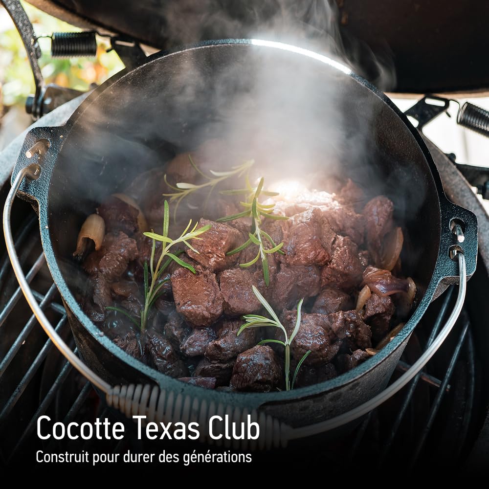 TEXAS CLUB Marmite en fonte "Dutch Oven", Marmite en fonte avec couvercle, 3.9L