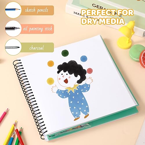 Miniatura 4 de Cuaderno de bocetos para regalo para niños, cuaderno de bocetos de tapa dura de 9 x 9 pulgadas para dibujar, cuaderno de papel en blanco para