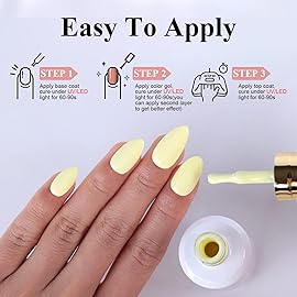 Imtiti Pastel Gel Nail Polish, 0.5 Fl Oz Creme Light Yellow Gel Polish Soak Off LED U V Nail Gel Polish Neutral Spring Summer Easter Gel Nail Polish DIY Nail Art Starter Manicure Salon Gel Nail Kit