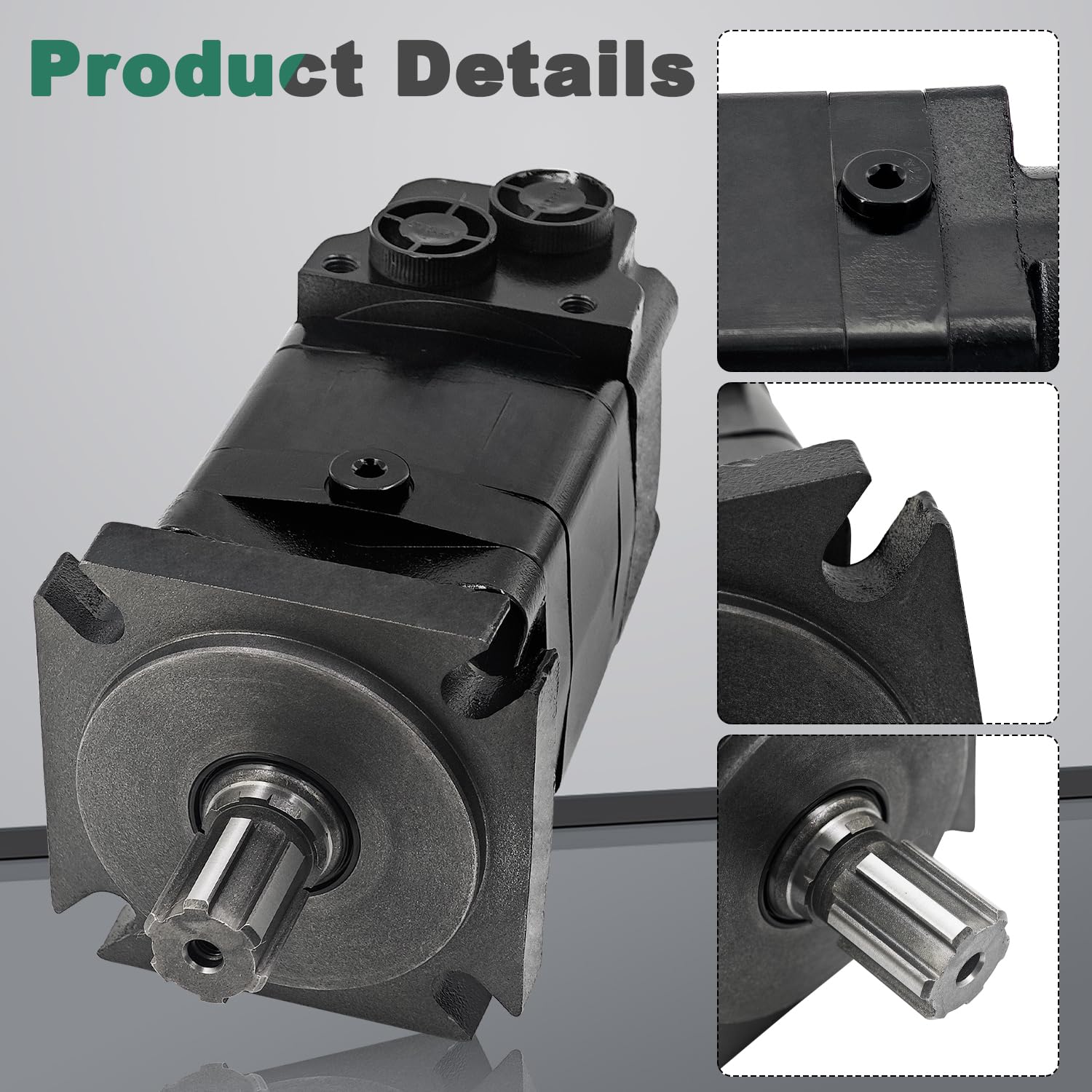 HMK-400 Hydraulic Motor Compatible with AGT ECSSCT72 Trencher Skid Steer Attachment 6 Holes Motor