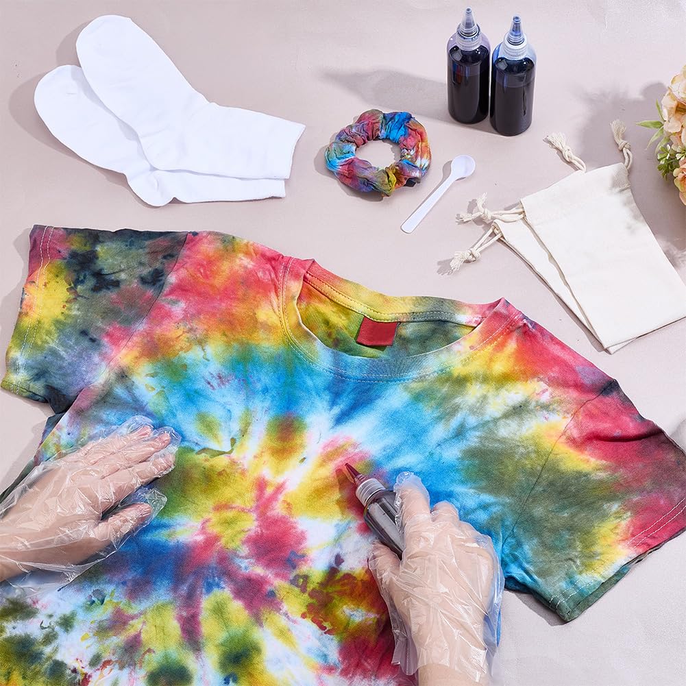 WEBEEDY 5 Sets All In One Tie Dye Set Tiedye Shirt Kit Mit 26 Farben Weiße T Shirts Socken Und Haarbänder Krawattenfärbeparty DIY Kleidungsfärbungsprojekt Für Erwachsene In Großen Gruppen