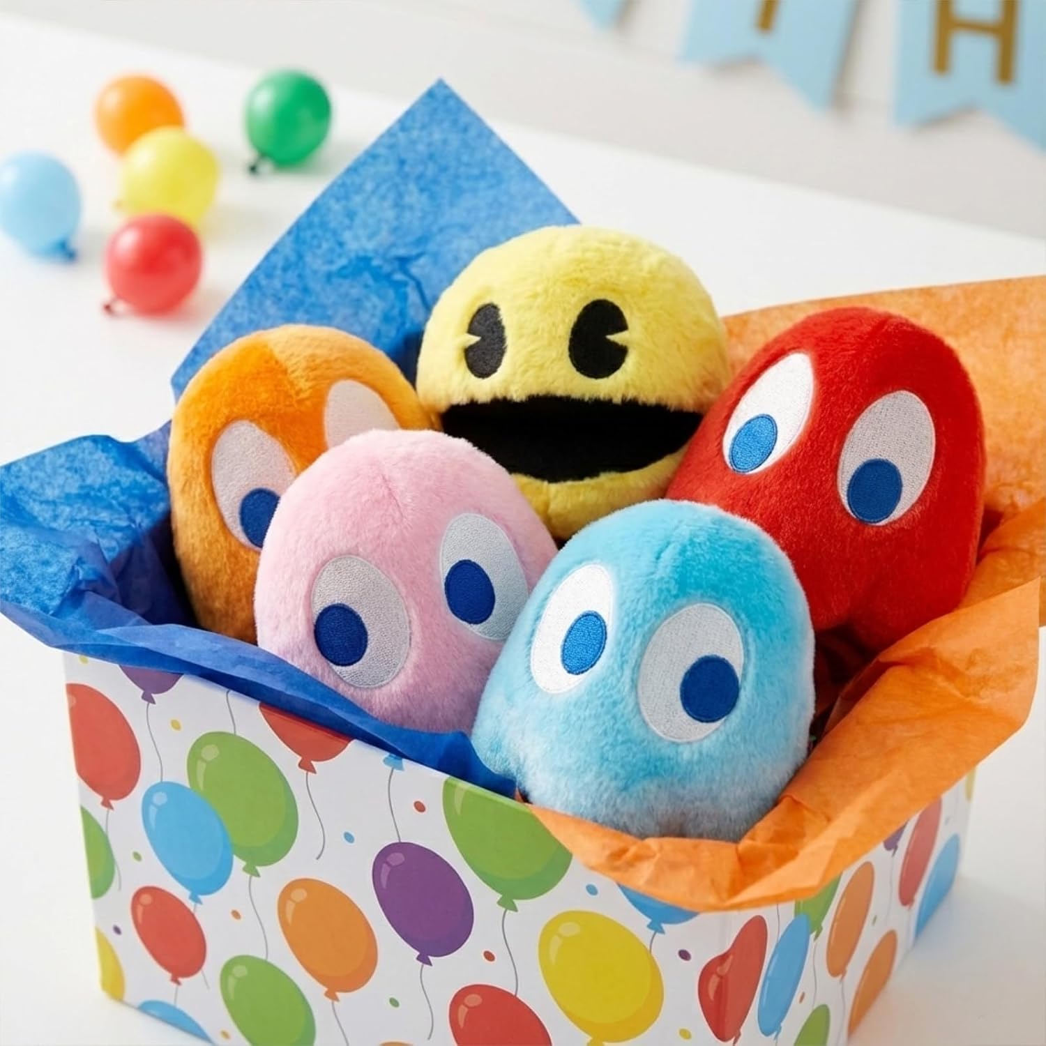 6inches Pac Plush Toy, Ghost Stuffed Plushes,Set of 5 Toys Can Be Used for Party Decoration, Soft and Comfortable Stuffed Animal, Suitable for Birthday Gifts, Children's Day Giftsetc.