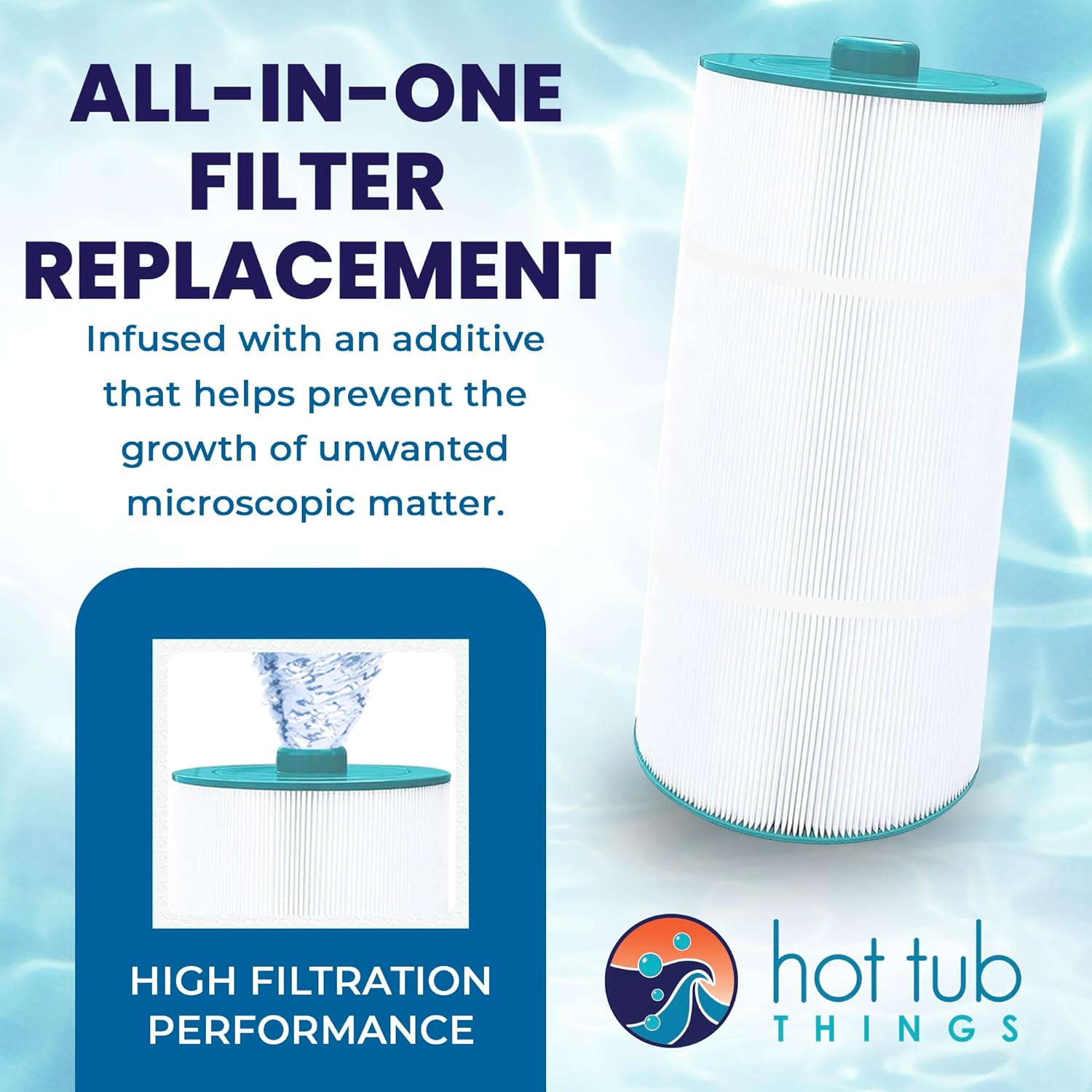 6540-488 Hot Tub Things All-in-One Filter Replacement Compatible for Sundance Spas 880 & 850 Series - Washable & Reusable, Superior Filtration for Hot Tubs, Accessories & Replacement Parts