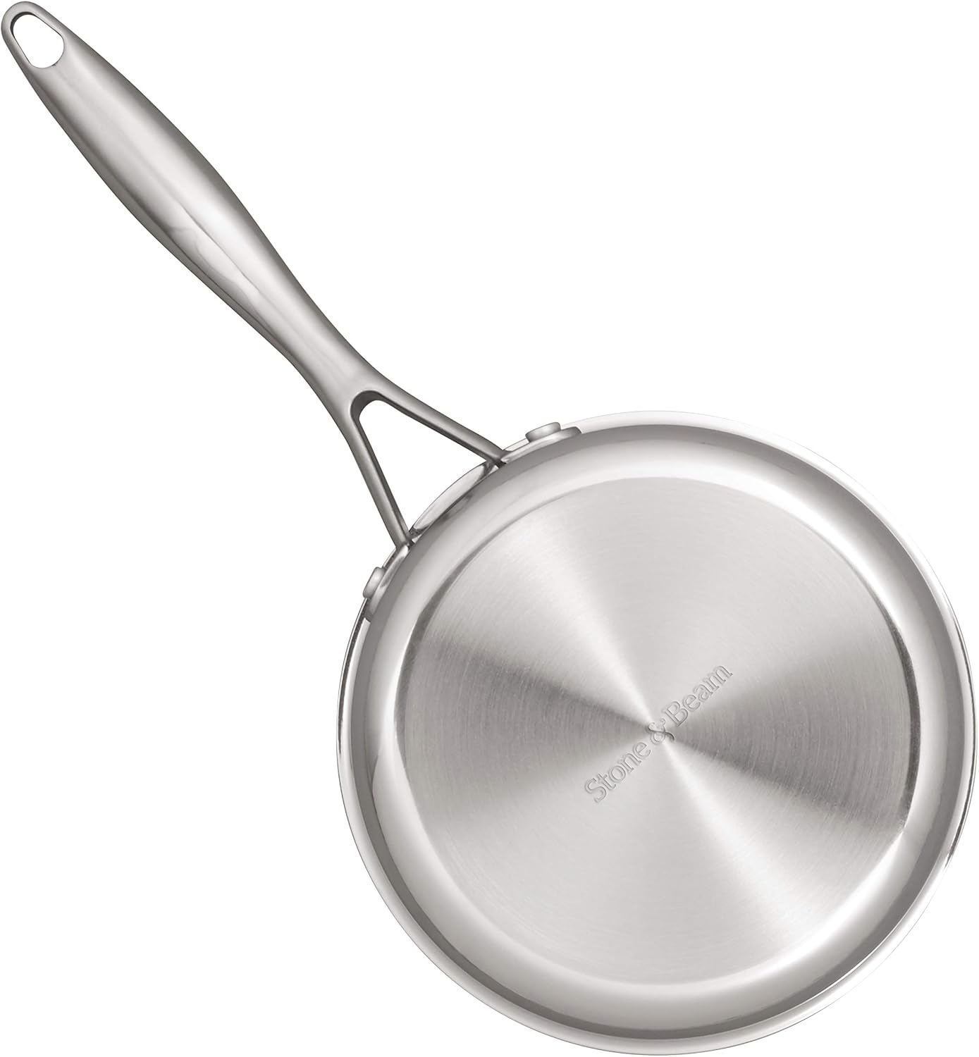 Amazon Brand – Stone & Beam Sauce Pan With Lid, 1.5-Quart, Tri-Ply Stainless Steel