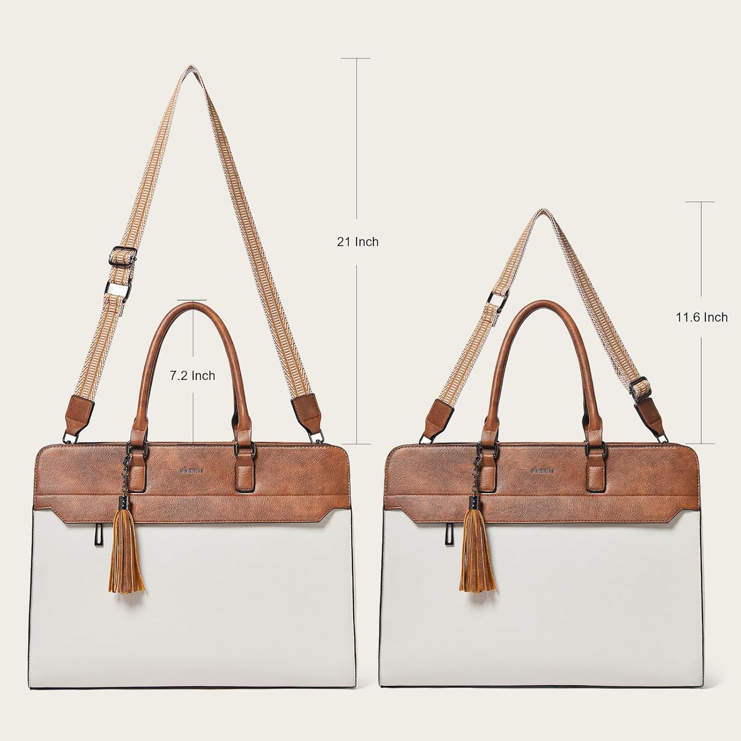 Shrrie 15.6 inches Laptop Bag for Women,Water-Resistant Work Bag Laptop Tote Bag,Briefcase with Satchel Purse - Image 9