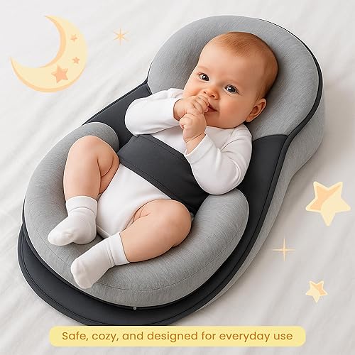 Miniatura 7 de Almohada de lactancia y tumbona para bebés - Cojín para lactancia materna y alimentación con biberón  Almohada de tumbona para bebés