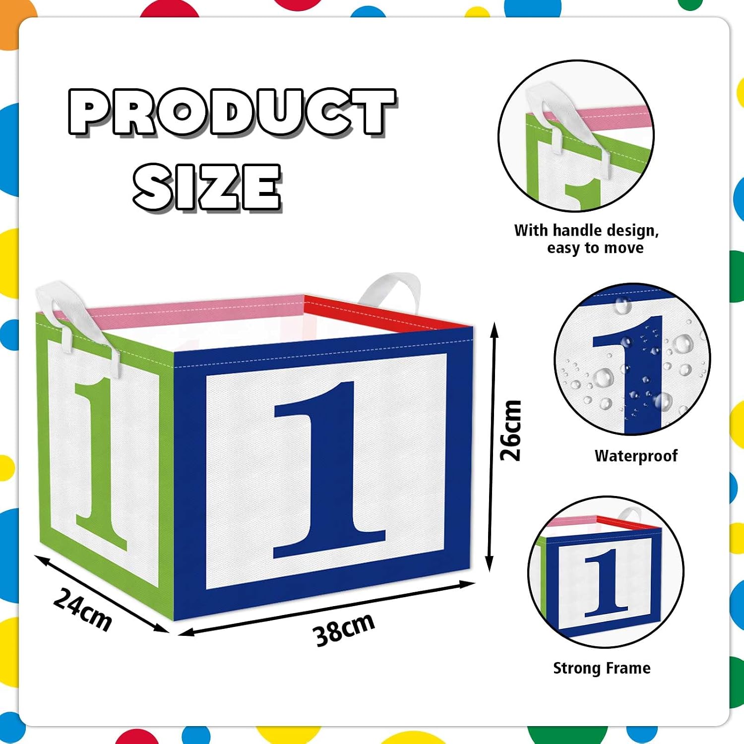 Zliisang 6pcs ABC123 Back to School Fabric Teacher Storage Bins Baskets with Handles for Classroom Organization Home and Elementary School Supplies