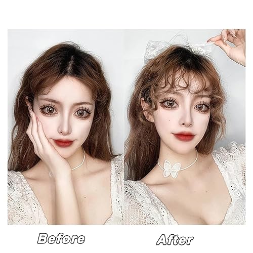 Curly Hair Bangs Topper | DARZYS Clip-in Hair Extensions (1B/30HL)(T1B/613)