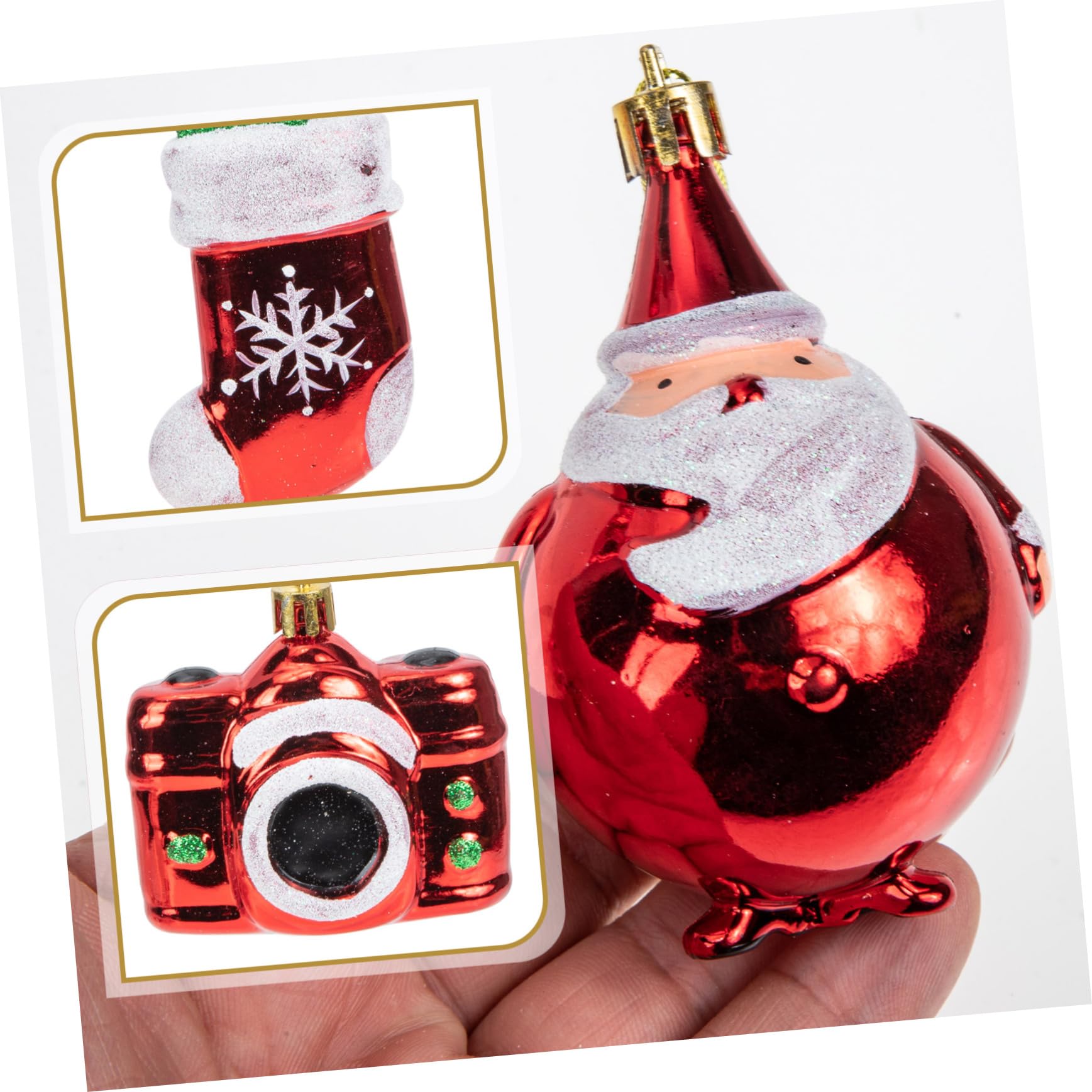 Cabilock Piezas decoración del árbol de Navidad Colgantes navideños Manualidades navideñas Adornos Rojos Colgando Adornos de árboles decoración Colgante de Navidad Suministros de Navidad