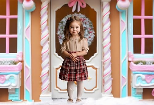 Miniatura 2 de Kate Telón de fondo rosa para fotografía de invierno, nieve, árboles de Navidad, fondo de tela, accesorios de estudio (10 x 6.5 pies)