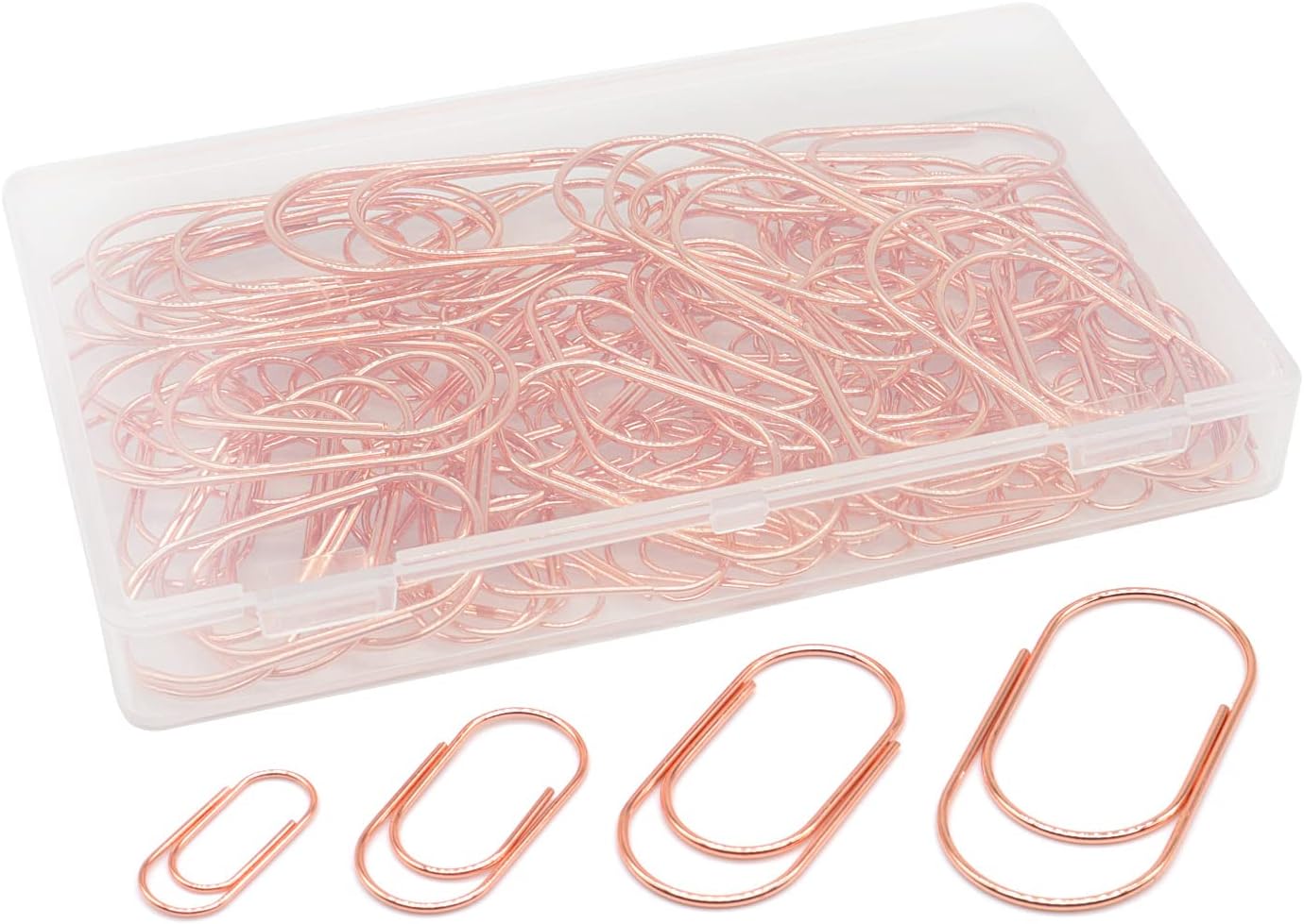 Rose Gold Paper Clips, Assorted Size, Small, Medium, Large and Jumbo, Paper Clip