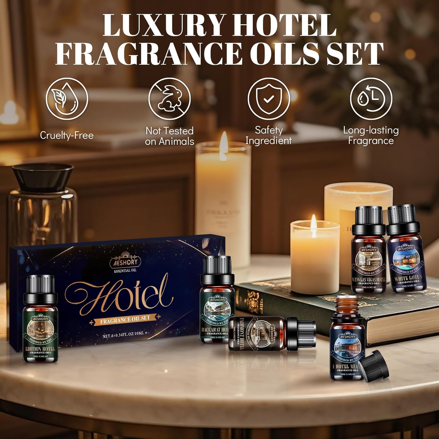 Hotel Diffuser Oils Gift Set,6x10M Luxury Essential Oil for Diffuser, Fragrance Oil Blend Hotel Scent for Soap & Candle Making - Image 2