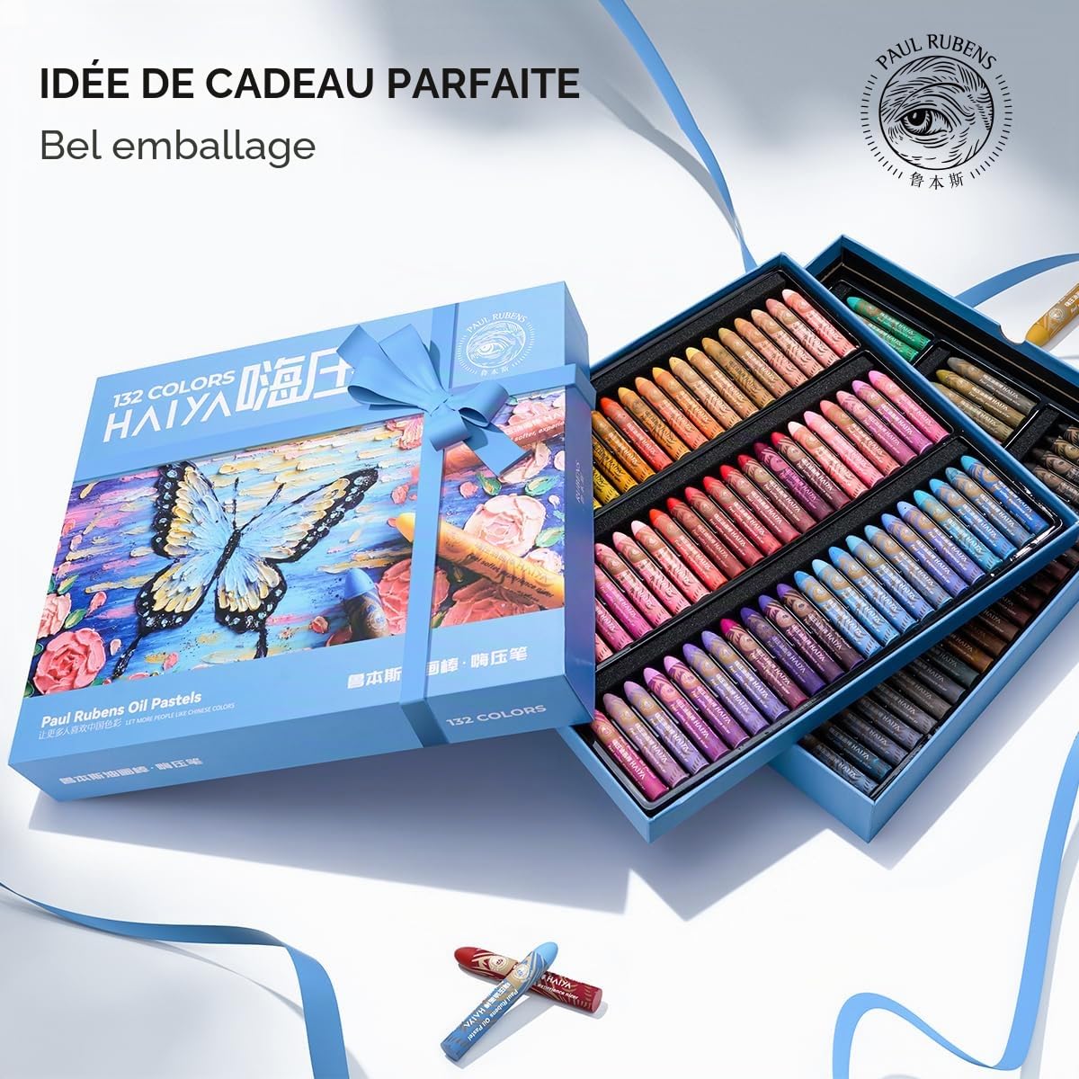 Paul Rubens Ensemble de pastels à l'huile, 132 couleurs Pastels à l'huile aux couleurs douces Non toxique pour les artistes, les étudiants et, Idéal pour esquisser, décorer (Nouveau paquet)