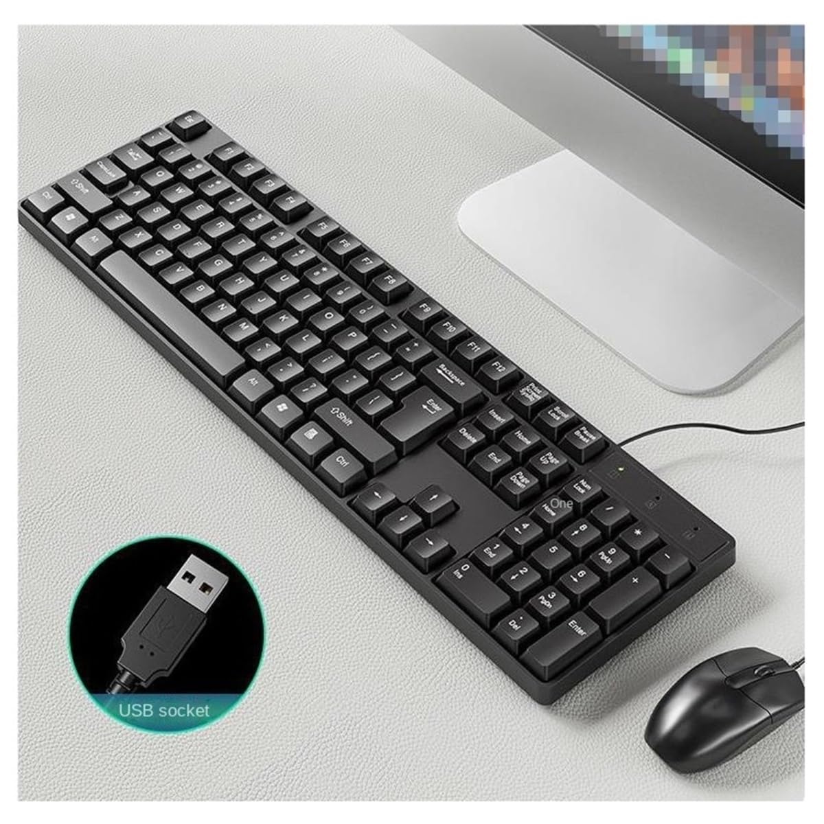 Kompaktowa Zestaw Klawiatury I Myszy Przewodowy Komputer Biurowy Notebook Zewnętrzna Gra Uniwersalna Dla Komputerowego(Black)