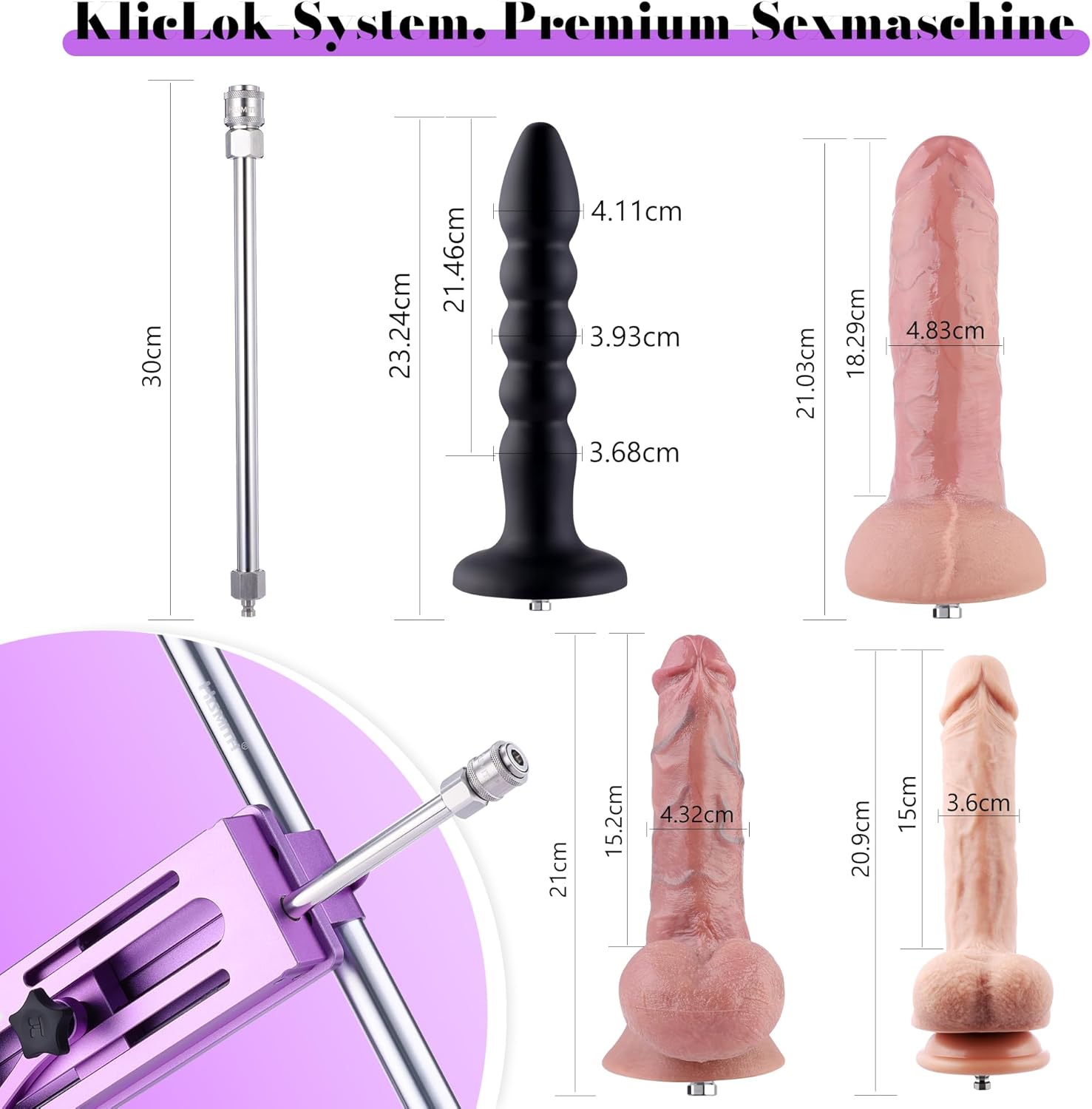 Hismith 100W Premium Sex Machine 3.0 Pro, APP Controlled Sex Machine with KlicLok System, Love Machine Gift Packaging