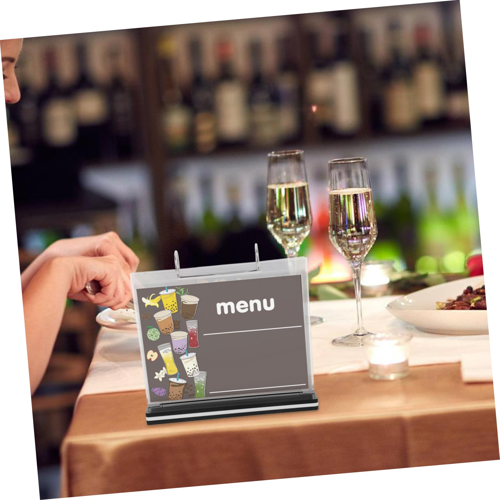 Expositor De Menús Para Restaurantes Portamenús Comerciales De Escritorio Soporte Para Letreros Expositor Publicitario Para Uso Cafeterías y Bares Material Resistente Diseño Modern