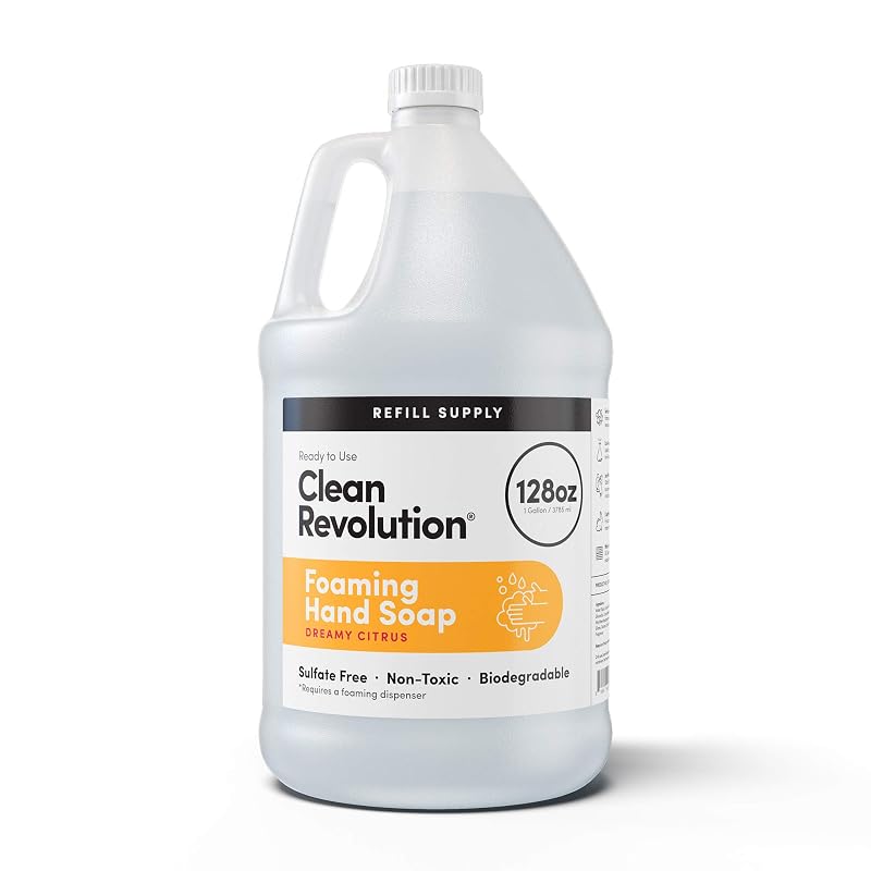 Sabonete líquido espumante para mãos Clean Revolution com óleos essenciais, Dreamy Citrus, 3,79 L