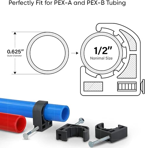 Miniatura 3 de HIGHCRAFT - Gancho en forma de J con clavo para tubos de Pex, color negro