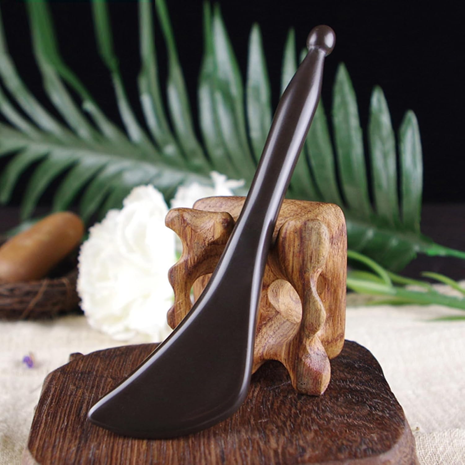 Amsofun Facial Scraping Tool Bian Stone Gua Sha Wand Muscle Scraper Tool Scar Tissue Tool Skin Scraping Tool - Image 5