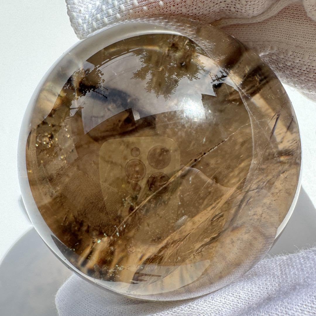 Amazon.co.jp: 透明感 虹入り スモーキークォーツ スフィア 58.3mm