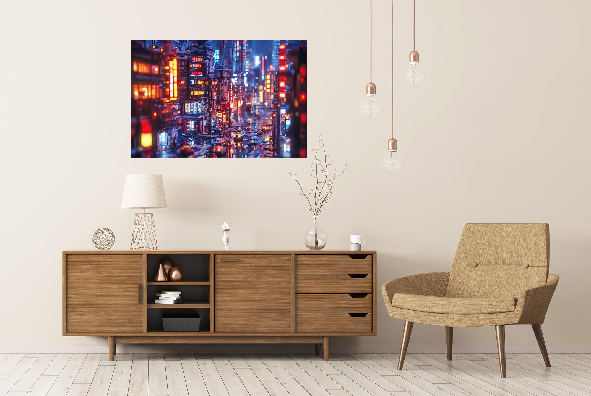 islandburner Prime XXL - Póster de Ciudad de Neón, para jóvenes adultos en el salón
