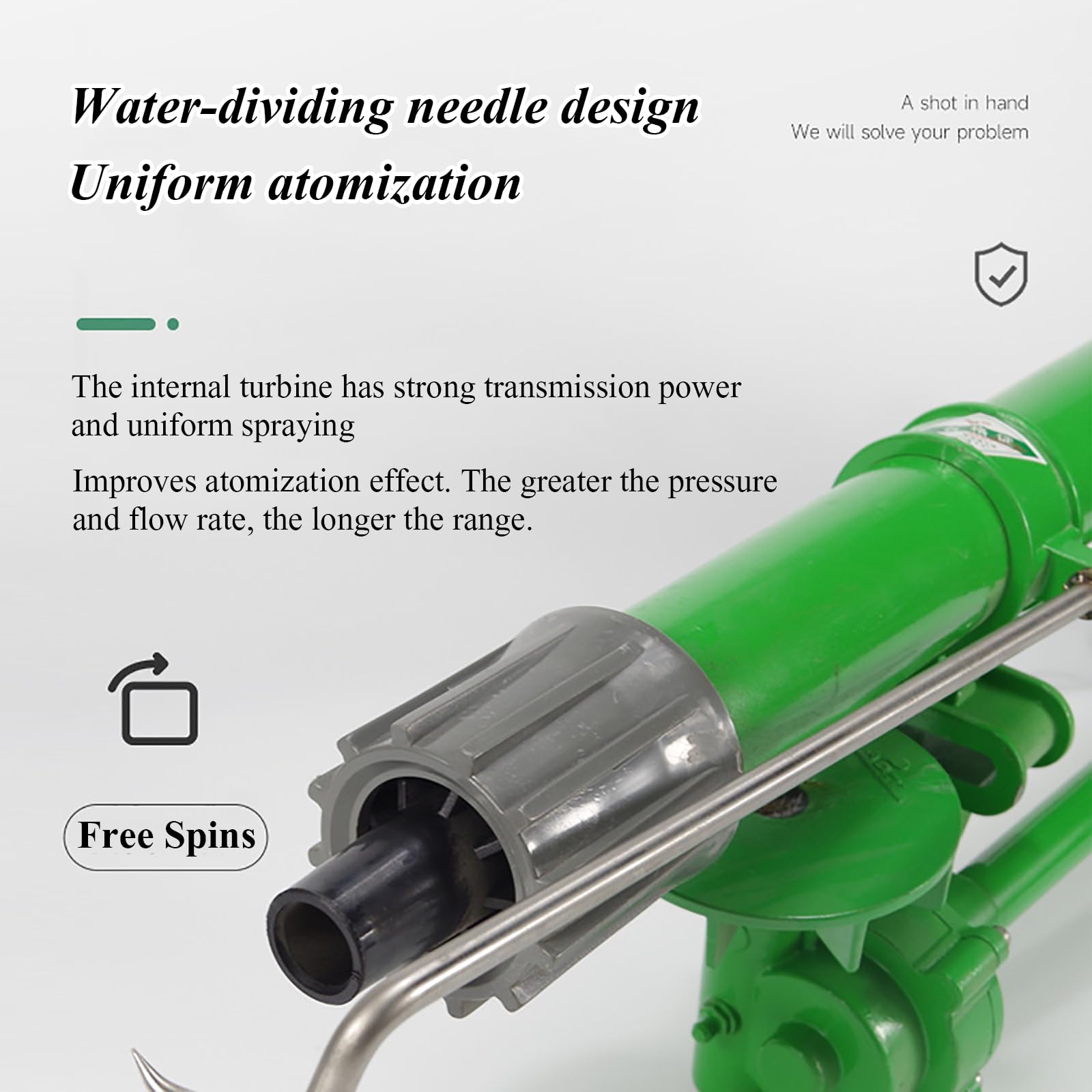 Pistola pulverizadora con manguera Boquilla, Rociador de riego, aspersor brazo basculante 360 ​​grados, rango 26-53M for agricultura