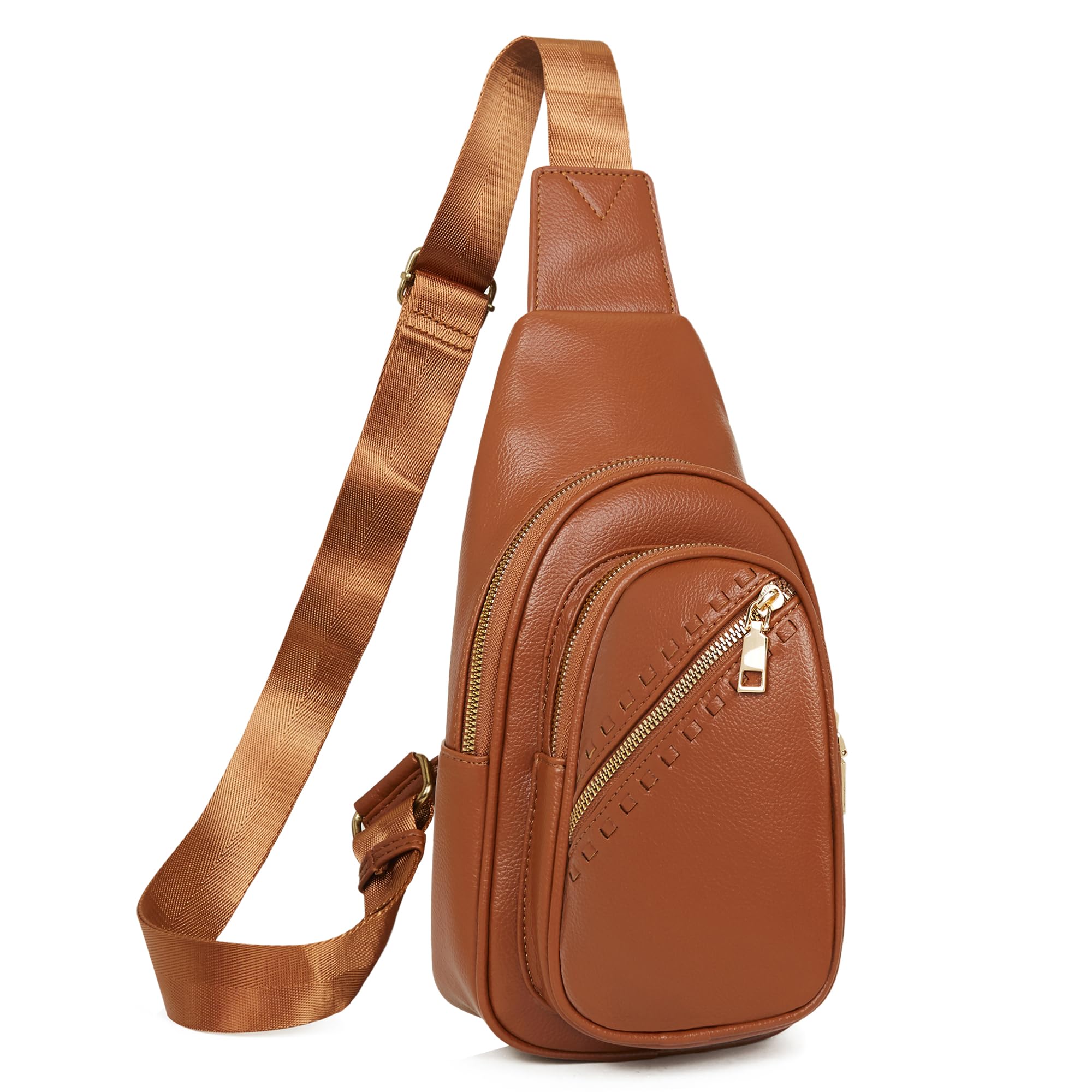 Makes Small Sling Bag for Women, Vegan Leather Pack Crossbody Bags for Women, Chest Bag With Wide Strap