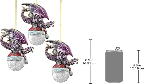 Miniatura 118 de Design Toscano Frost The Gothic Dragon - Adorno navideño para decoración navideña, 3 pulgadas de ancho, 3 pulgadas de profundidad, 5 pulgadas