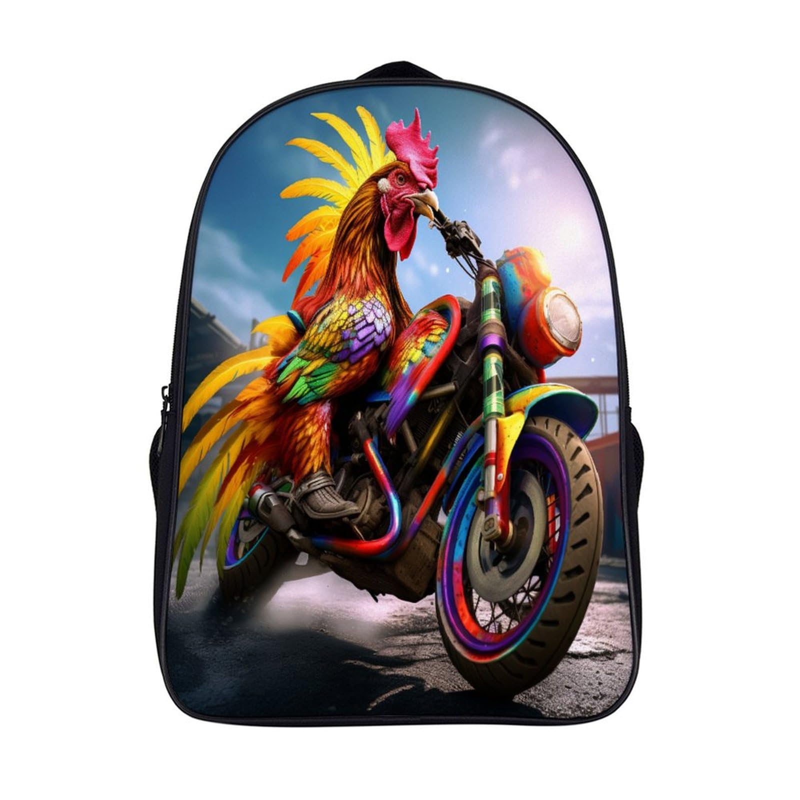 TPISLI School Bag for Student, Gallic Chicken Lightweight School Backpack for Teens Rooster Rucksack Casual Daypack for Primary Middle School School Travel Fits