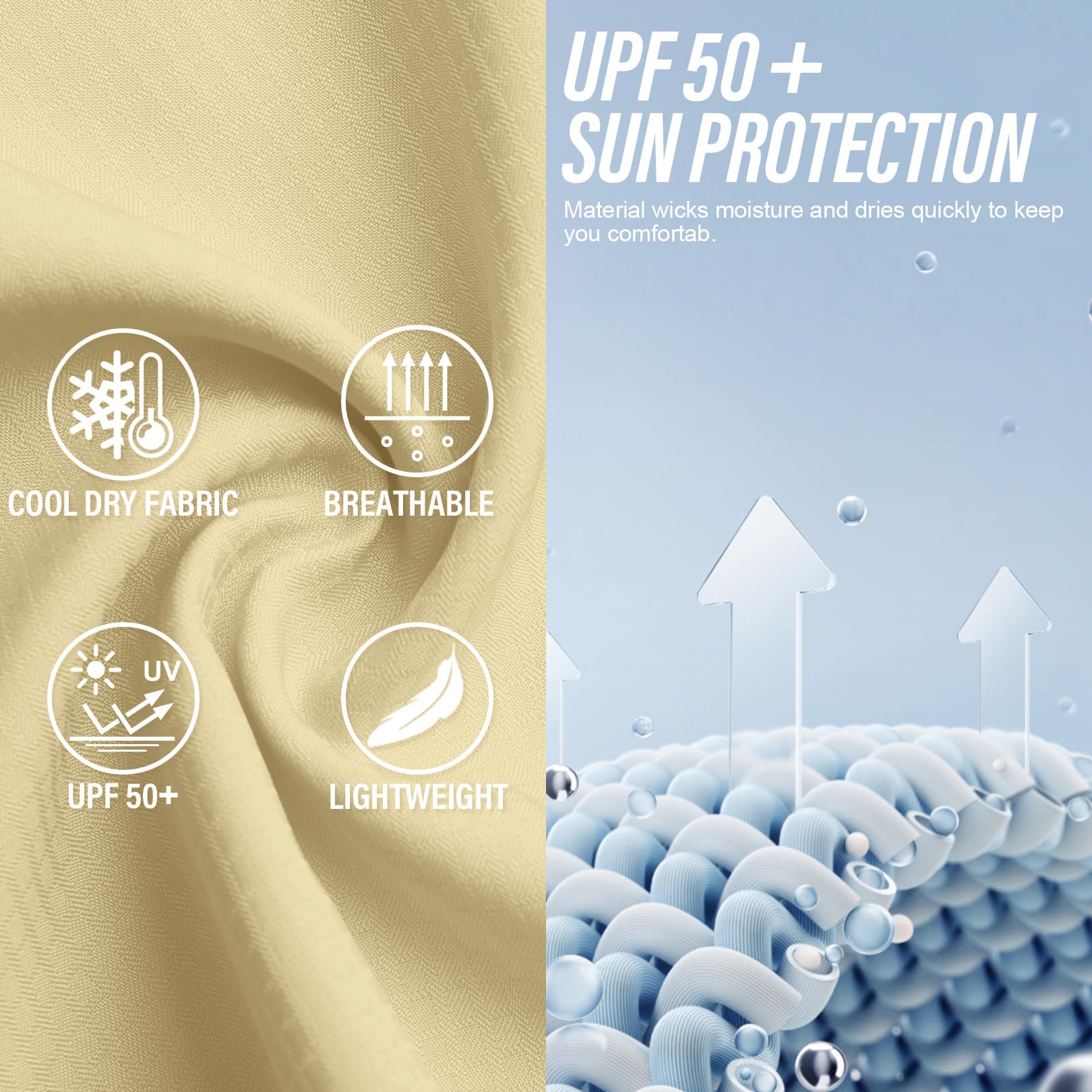 yeyity Camicia da uomo a maniche lunghe UPF50+, protezione UV Safari, traspirante, per il tempo libero, ad asciugatura rapida, funzionale, per escursioni, pesca, trekking