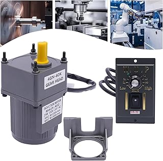 25W 110V AC Electric Gear Motor+Variable Speed Reduction Controller, Reversible Gear Motor Adjustable Speed Single-Phase Geared Motor Large Torque(Reduction Ratio 1:60)