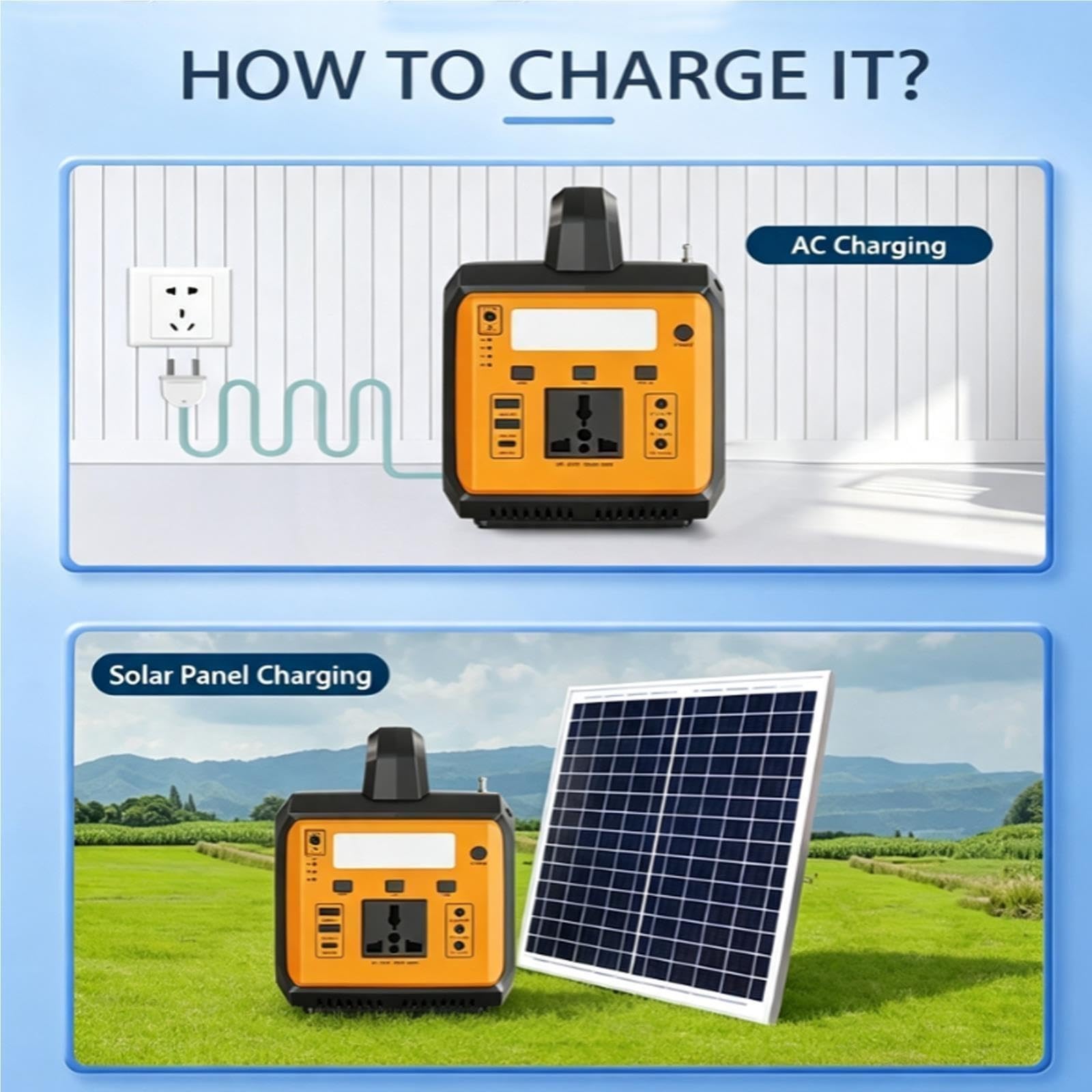 100W Camping Solar Power Station Built-in Bluetooth Speaker,76.8Wh LiFePO4