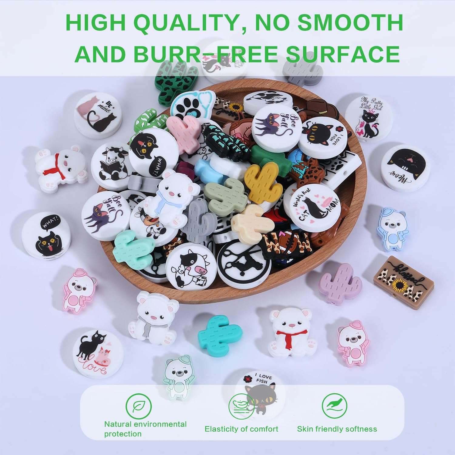 16pcs Silicone Focal Beads - Flat Round, Lovely for DIY Handicrafts, Beaded Pen Lanyards & More (Dog) - Image 4