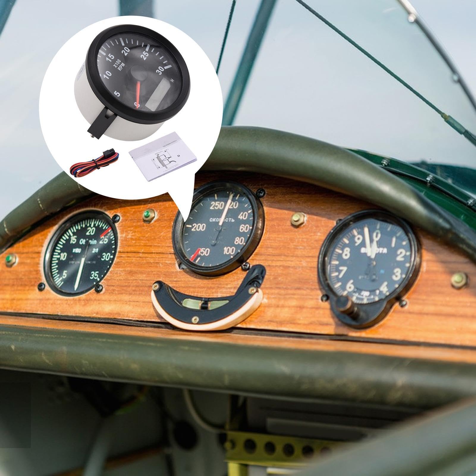 Strumento Contagiri RPM Marino, Indicatore Tachimetro Impermeabile a prova