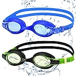 Starweh Kids Swim Goggles, 2 Pack Swimming Goggles No Leaking Anti Fog Kids Goggles for Boys Girls(Age 6-14)