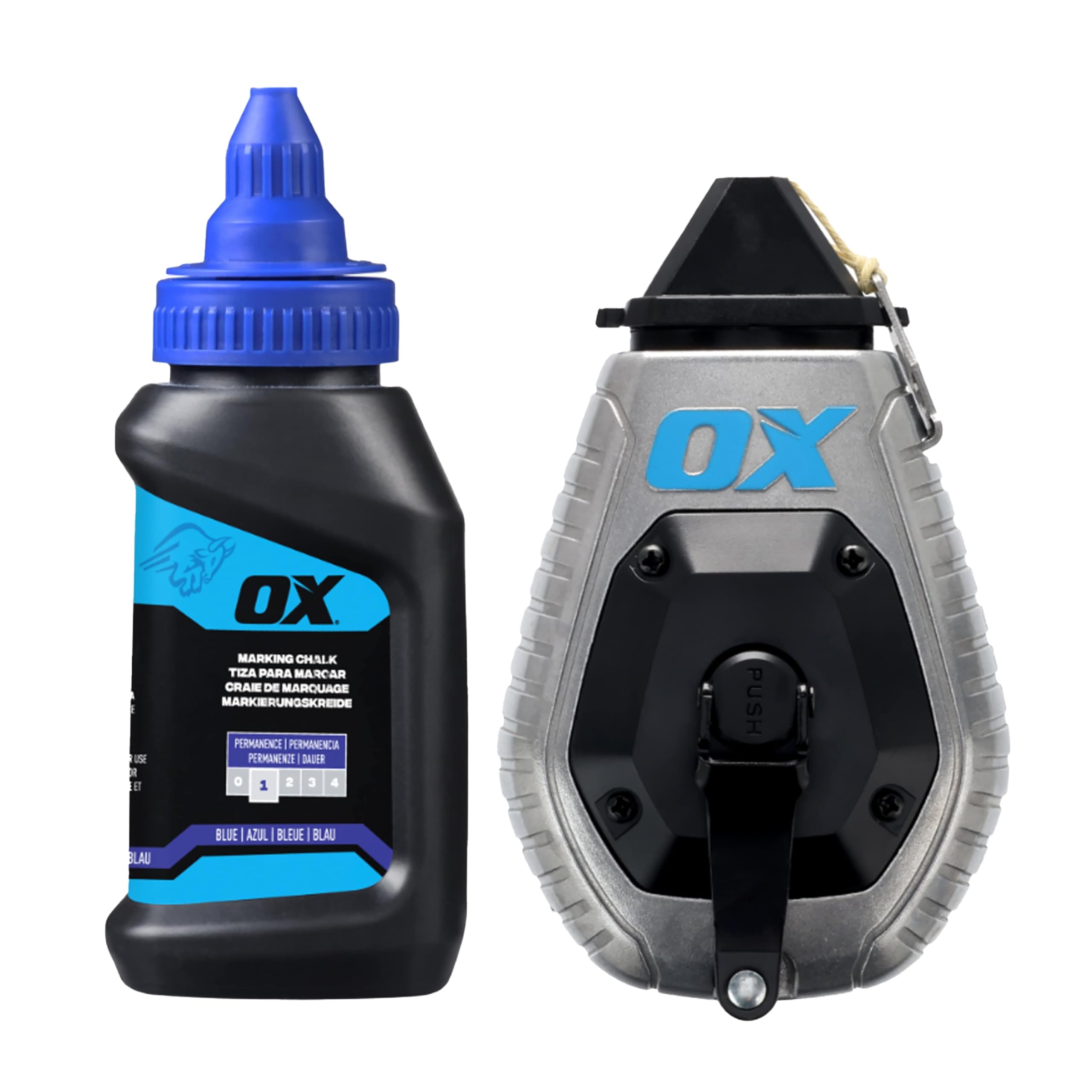 OX Pro 30m/100' Aluminum Chalk Reel Value Pack - Kevlar Bold Line / 6:1 Gear Ratio, Blue