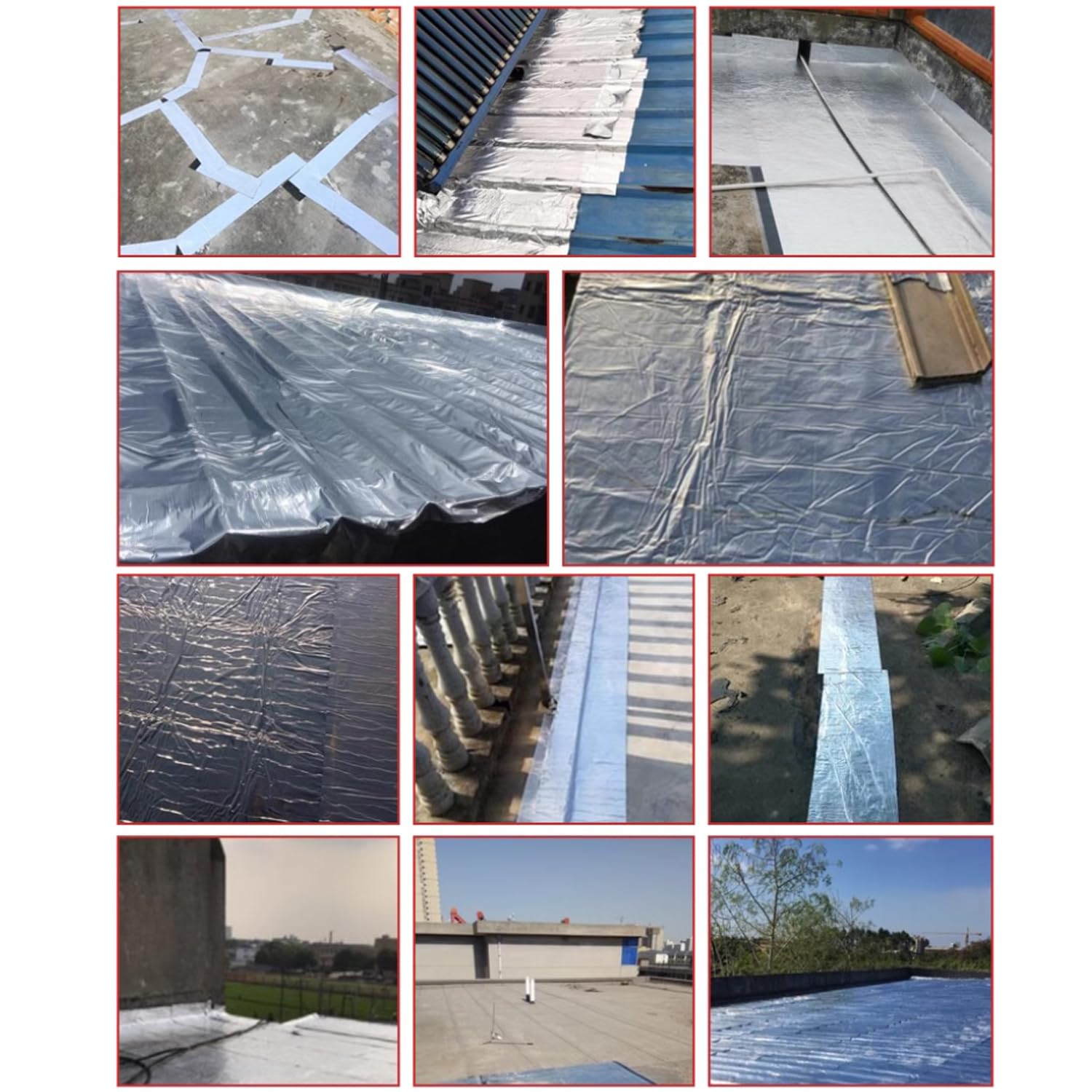 Cinta de Asfáltica Impermeable Autoadhesiva,Cinta de Aluminio de Alta Temperatura para Goteras o Grietas,Cinta Adhesiva para Reparación de Fugas de Agua,Exterior e Interior (60cm x 8m)