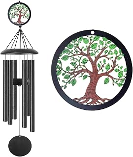 Wind Chimes for Loss of Loved one - 50-Inch Extra-Long Style,6 Thick Tubes, Tree of Life Design, Soothing Deep Tone Suitable for Garden Decora, Sincere Sympathy Gifts to Grief and Honor Loved Ones