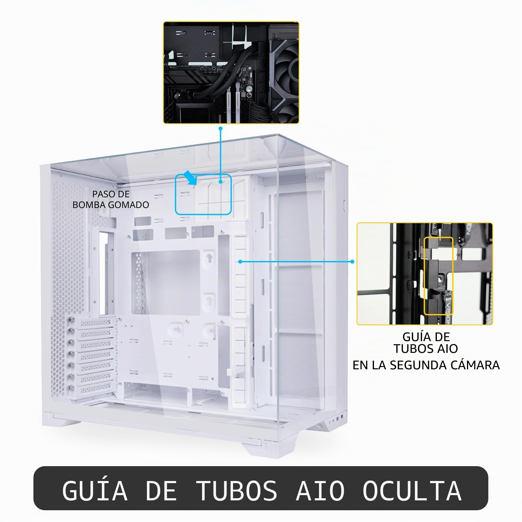 Lian Li O11 Vision Compact ATX Mid-Tower Gaming - Carcasa para PC de Aluminio y Vidrio Templado, Color Blanco