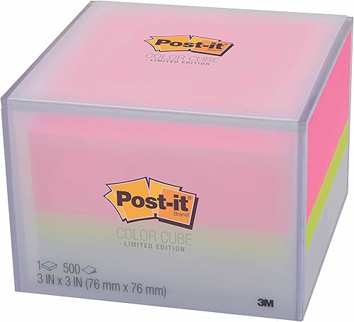 Miniatura 4 de Post-it Notas Cube, nota adhesiva favorita #1 de Estados Unidos, 3 x 3 pulgadas con recipiente reutilizable versátil, notas de colores surtidos, 500
