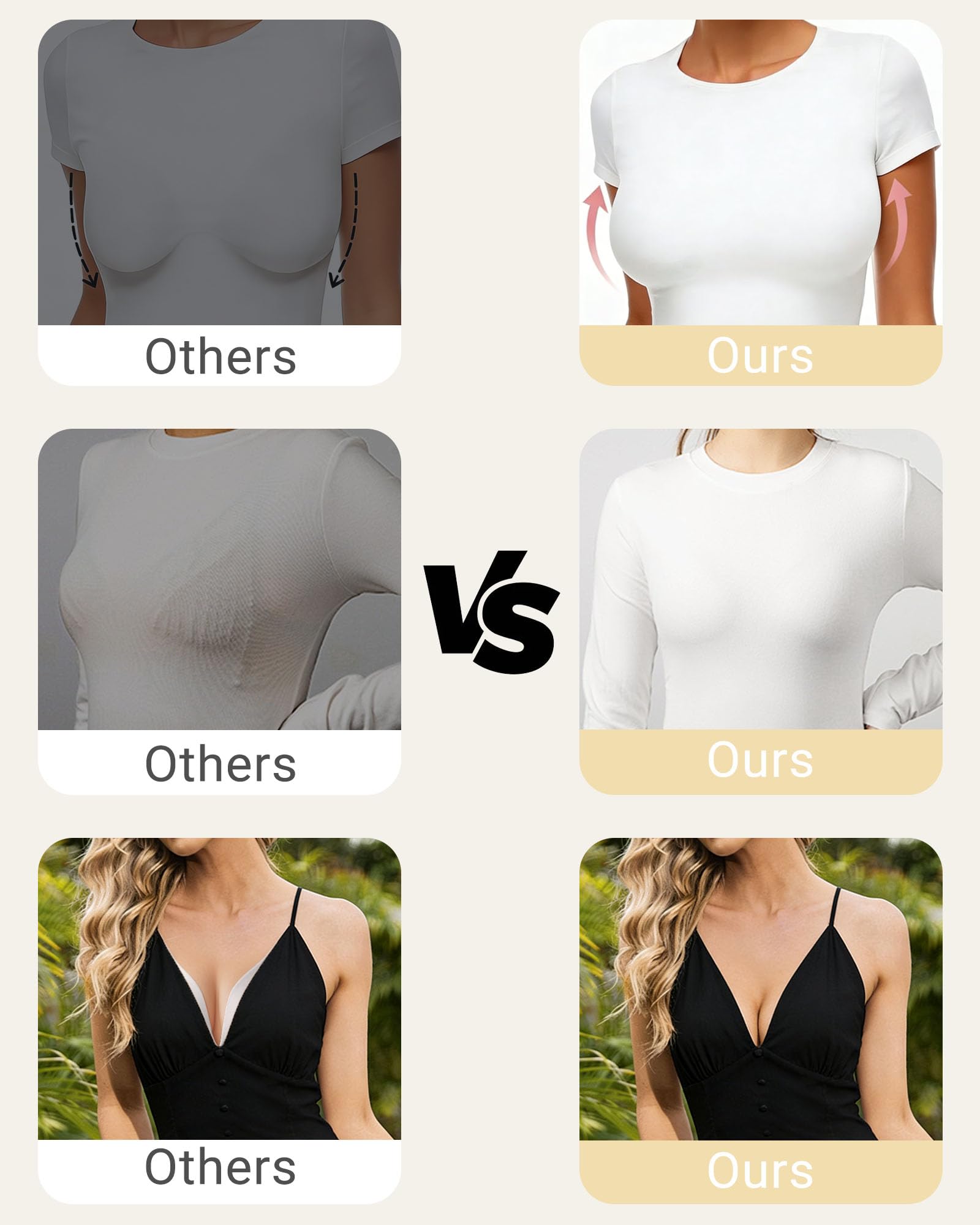 As Fairy 2026 Deep V Wireless Push Up Bras for Women Soft Support Bra with Lift Comfortable T-Shirt Bra for Daily Wear — view 2