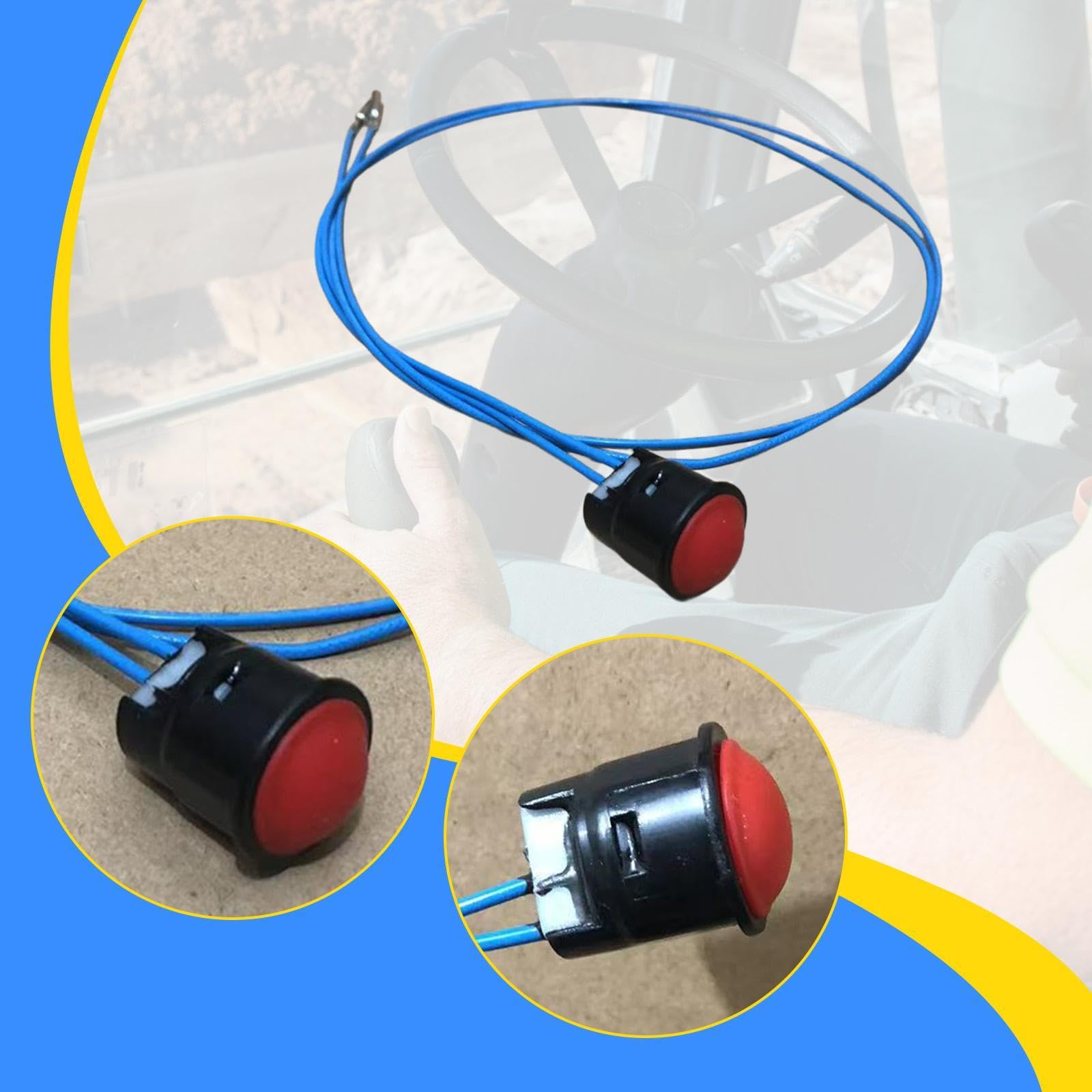 Oshhni Bouton-poussoir Filaire pour Joystick D'excavatrice, Interrupteur de Poignée de Chargeuse pour Professionnels, Fil Rouge à 2 Fils
