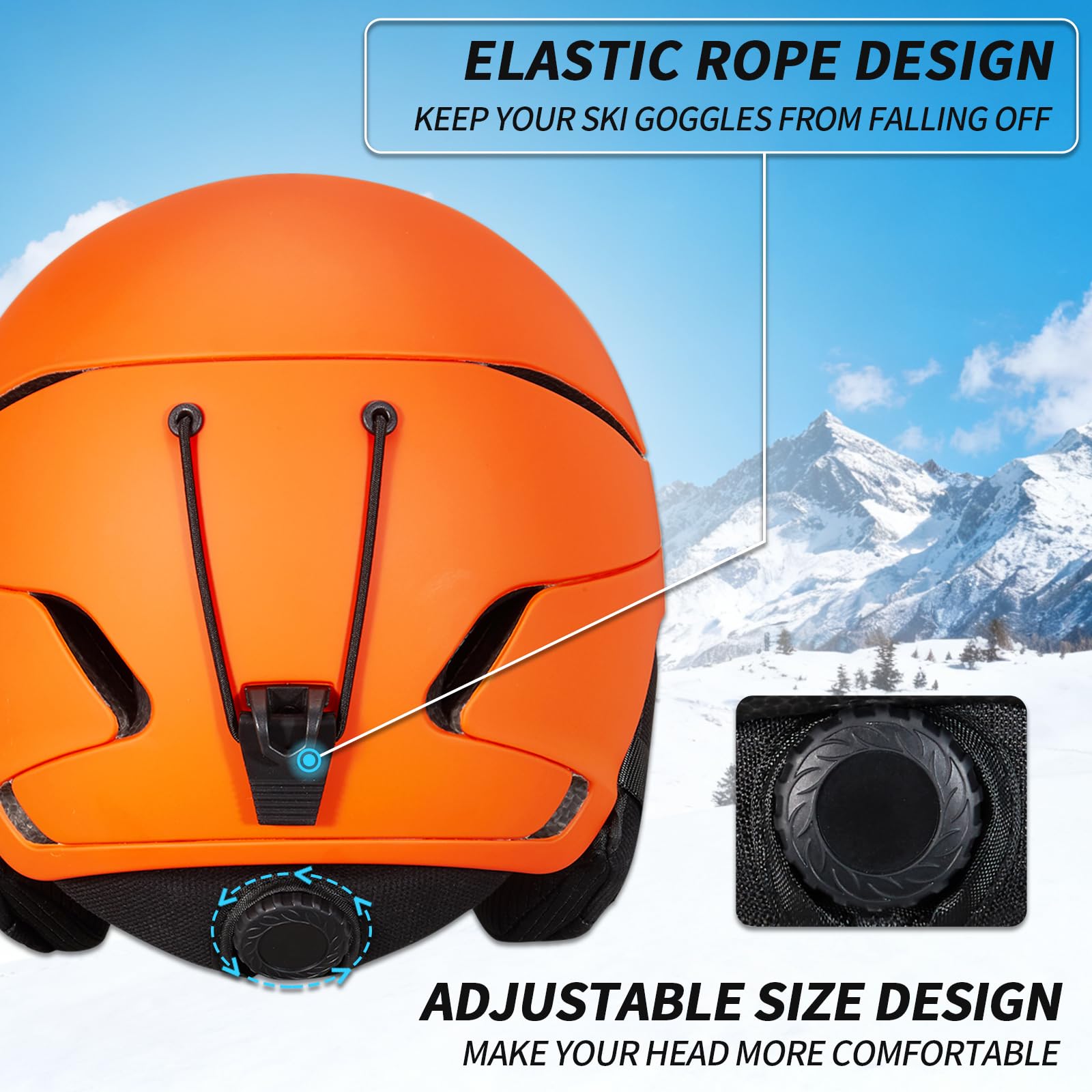 Casco da Sci Kit con Occhiali da Sci Passamontagna Casco Sci per Uomo Donna con Cuscinetti Auricolari Rimovibili UV Regolabile Ski Helmet