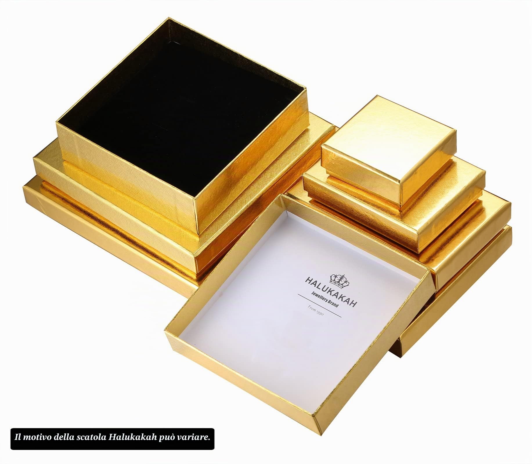 HALUKAKAH Catena Oro per Uomo Placcato Oro Reale 18k/Finitura Oro Bianco Platino Iced Out Collana Ciondolo,Pieno Cz Lab Diamanti Set Griffe,14mm Catena a Maglia Cubana 45cm,Confezione Regalo Gratuita