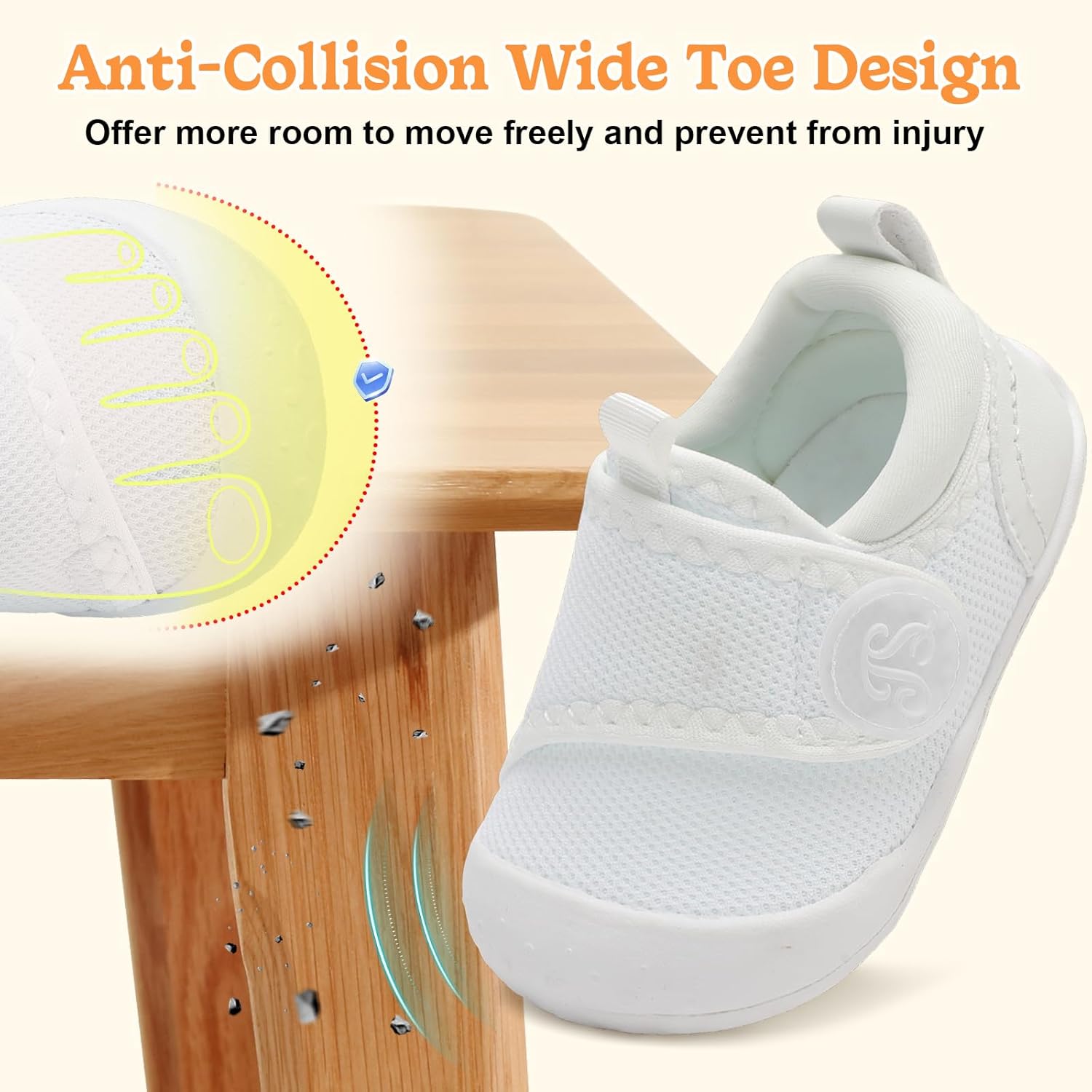 JIASUQI Baby Shoes for Boys Girls First Walker Toddler Walking Shoes Barefoot Wide Toe Box Sneakers - Image 6