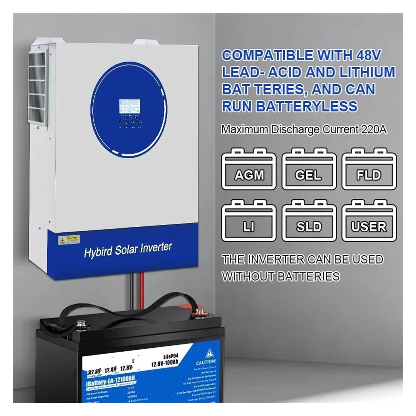 Power Inverter Convertitore Inverter Solare 11KW 48V 230V 160A MPPT Regolatore Di Carica A Onda Sinusoidale Pura Inverter Ibrido Fuori Rete Con WIFI